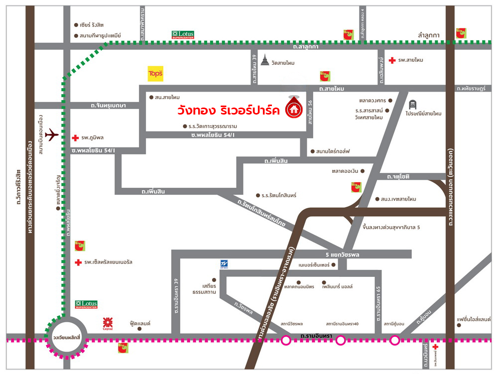 *****ทาวน์เฮ้าส์มือสอง โครงการ วังทอง ริเวอร์ปาร์ค เนื้อที่ 18 ตร.ว. พื้นที่ใช้สอย 140 ตร.ม. ฟังก์ชัน 2 ห้องนอน 2 ห้องน้ำ หน้าบ้านหันทางทิศเหนือ บนทำเลดี เชื่อมต่อหลายเส้นทาง ใกล้ทางด่วน "รามอินทรา-อาจณรงค์" และรถไฟฟ้าสายสีแดง "สถานีหลักหก"